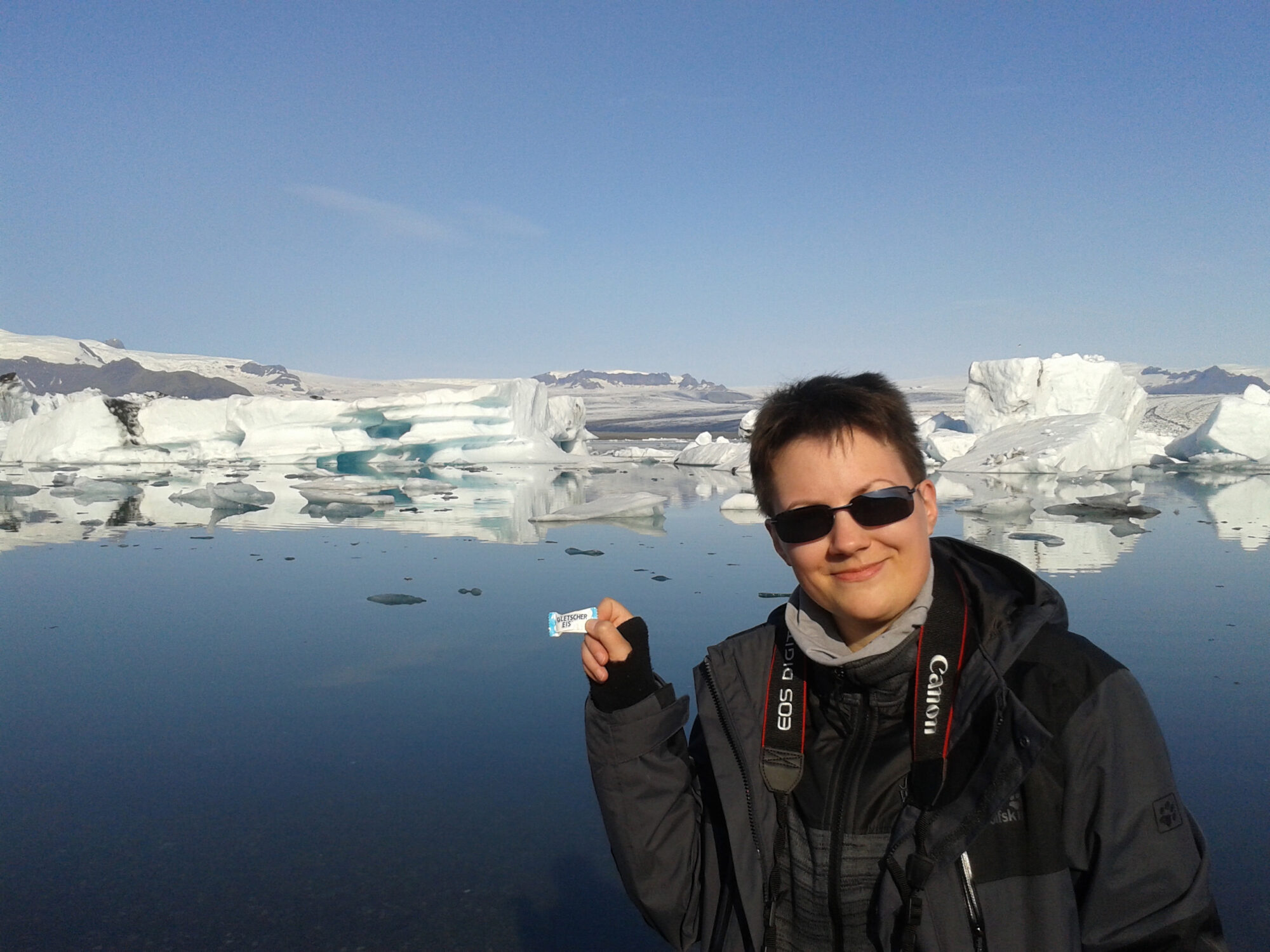 Zach in front of a glacier